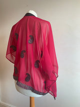 Rhubarb Paisley Short Kimono Top